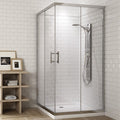 Square glass shower screen, 1.95 m high