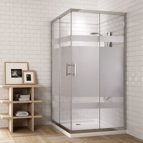 Square glass shower screen, 1.95 m high