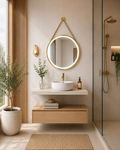 Suspended bathroom vanity Estepa module/Sardinia white countertop