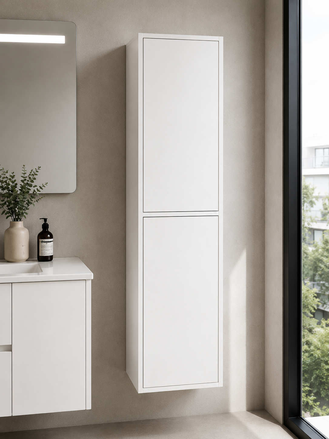 FLORENCIA bathroom column, two doors, 140x35 cm