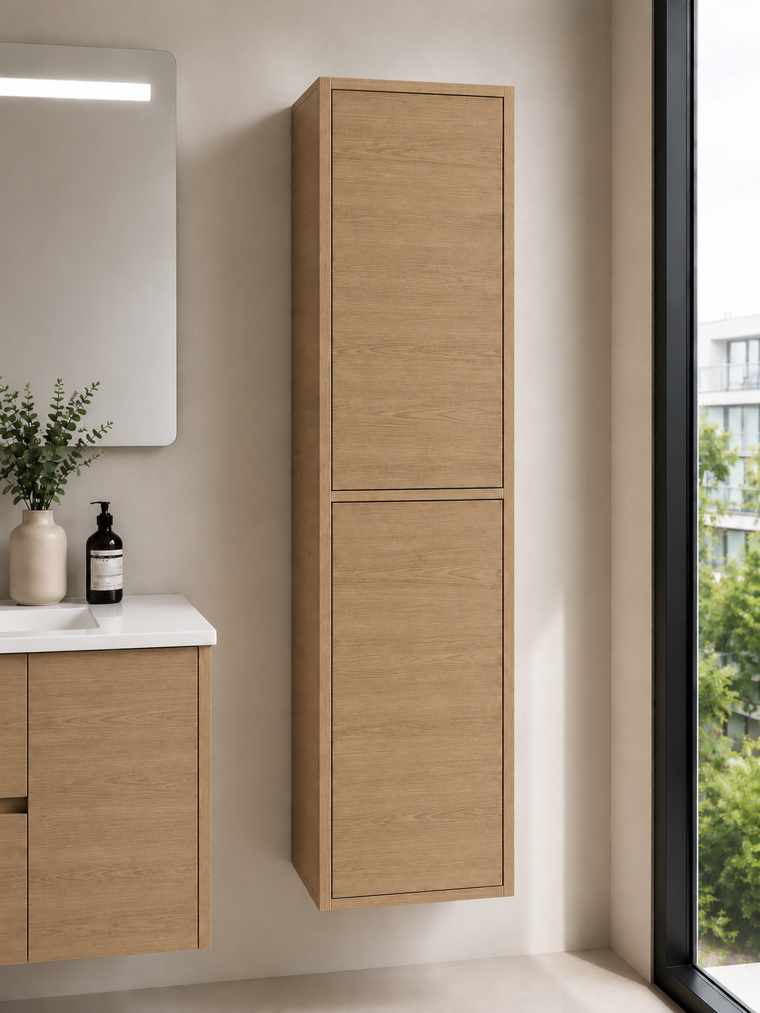 FLORENCIA bathroom column, two doors, 140x35 cm