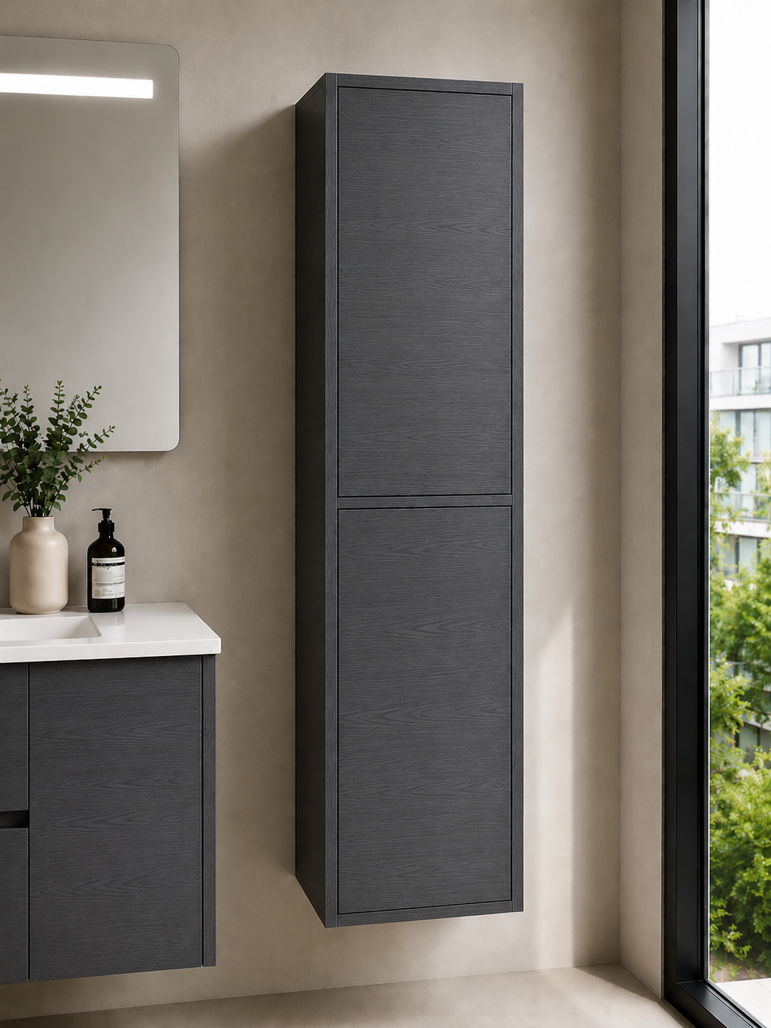 FLORENCIA bathroom column, two doors, 140x35 cm