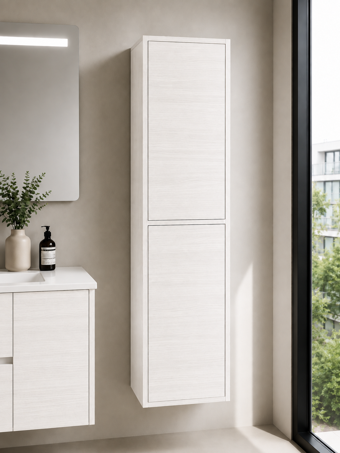 FLORENCIA bathroom column, two doors, 140x35 cm