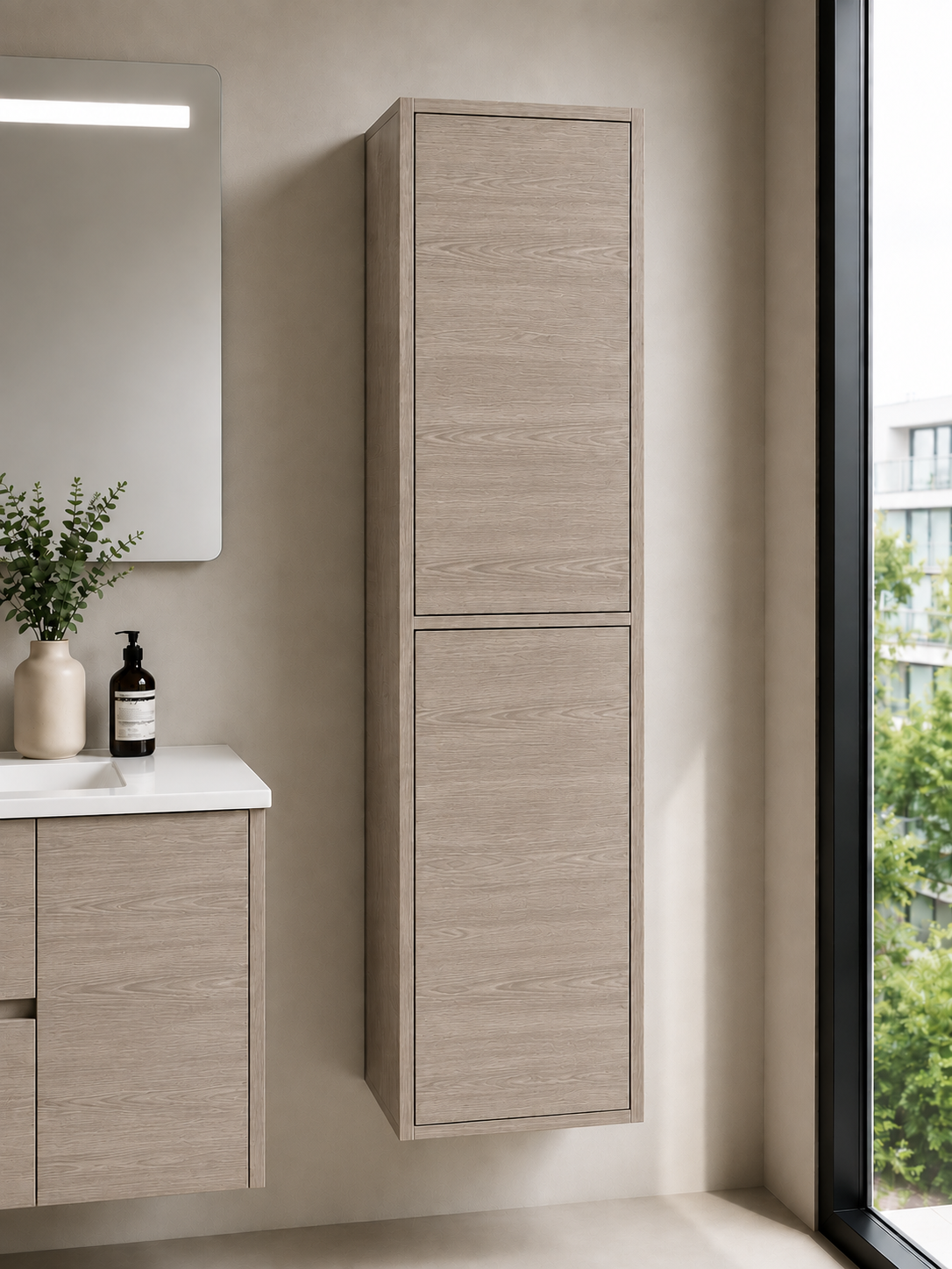 FLORENCIA bathroom column, two doors, 140x35 cm