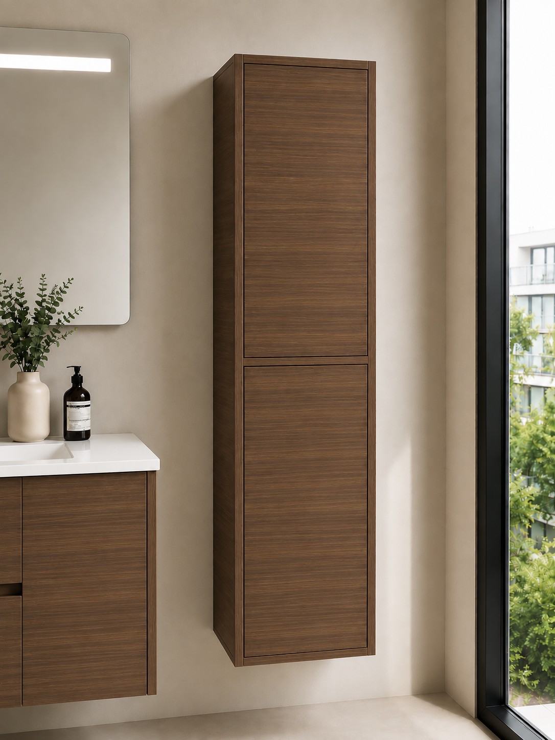 FLORENCIA bathroom column, two doors, 140x35 cm
