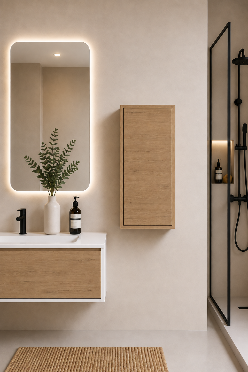 FLORENCIA bathroom tall cabinet, one door, 70x35 cm