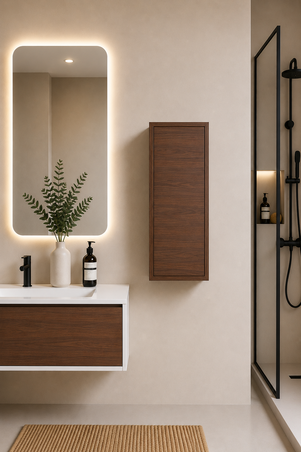 FLORENCIA bathroom tall cabinet, one door, 70x35 cm