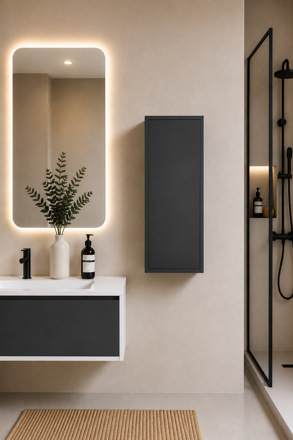 FLORENCIA bathroom tall cabinet, one door, 70x35 cm