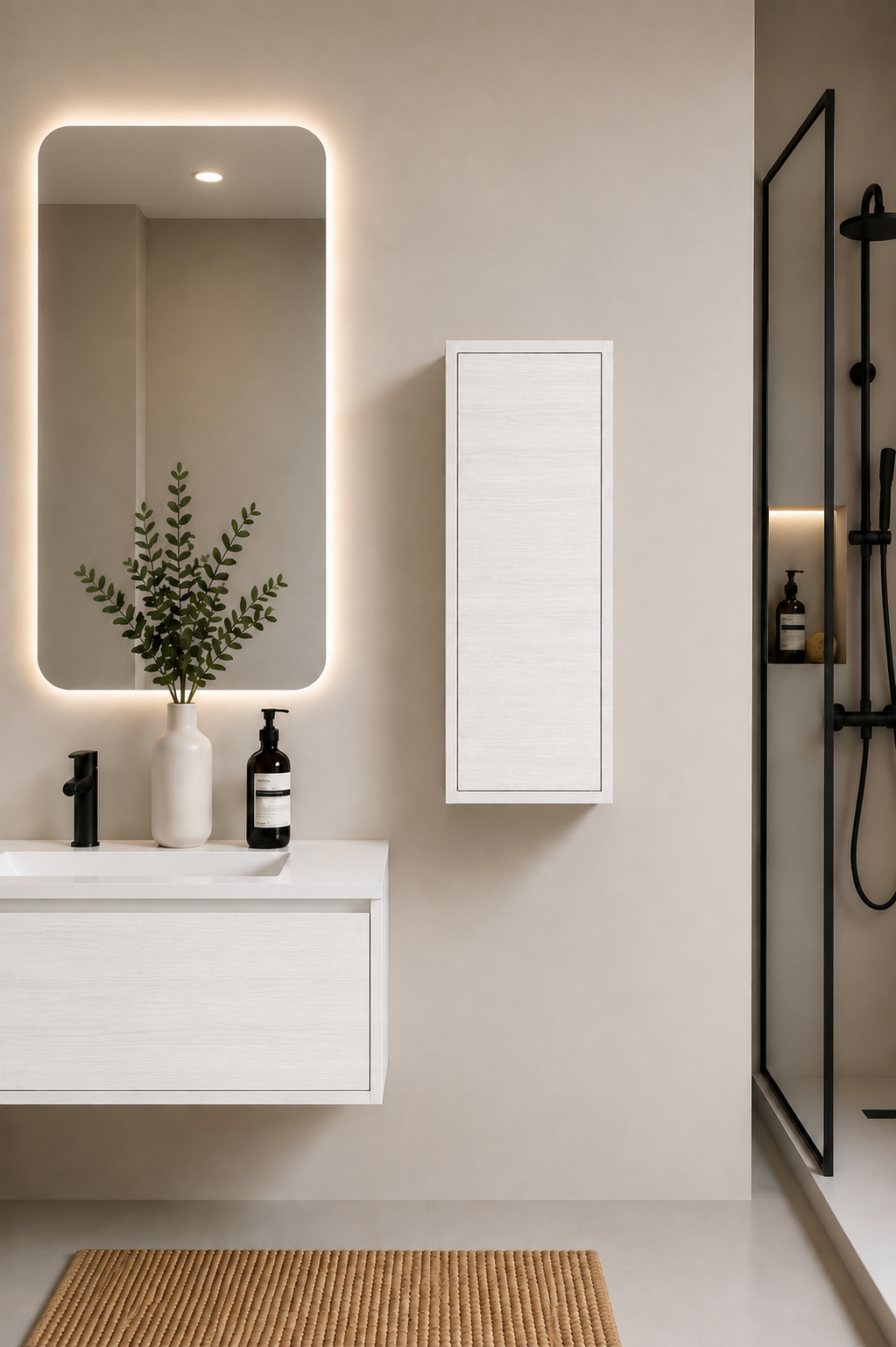 FLORENCIA bathroom tall cabinet, one door, 70x35 cm