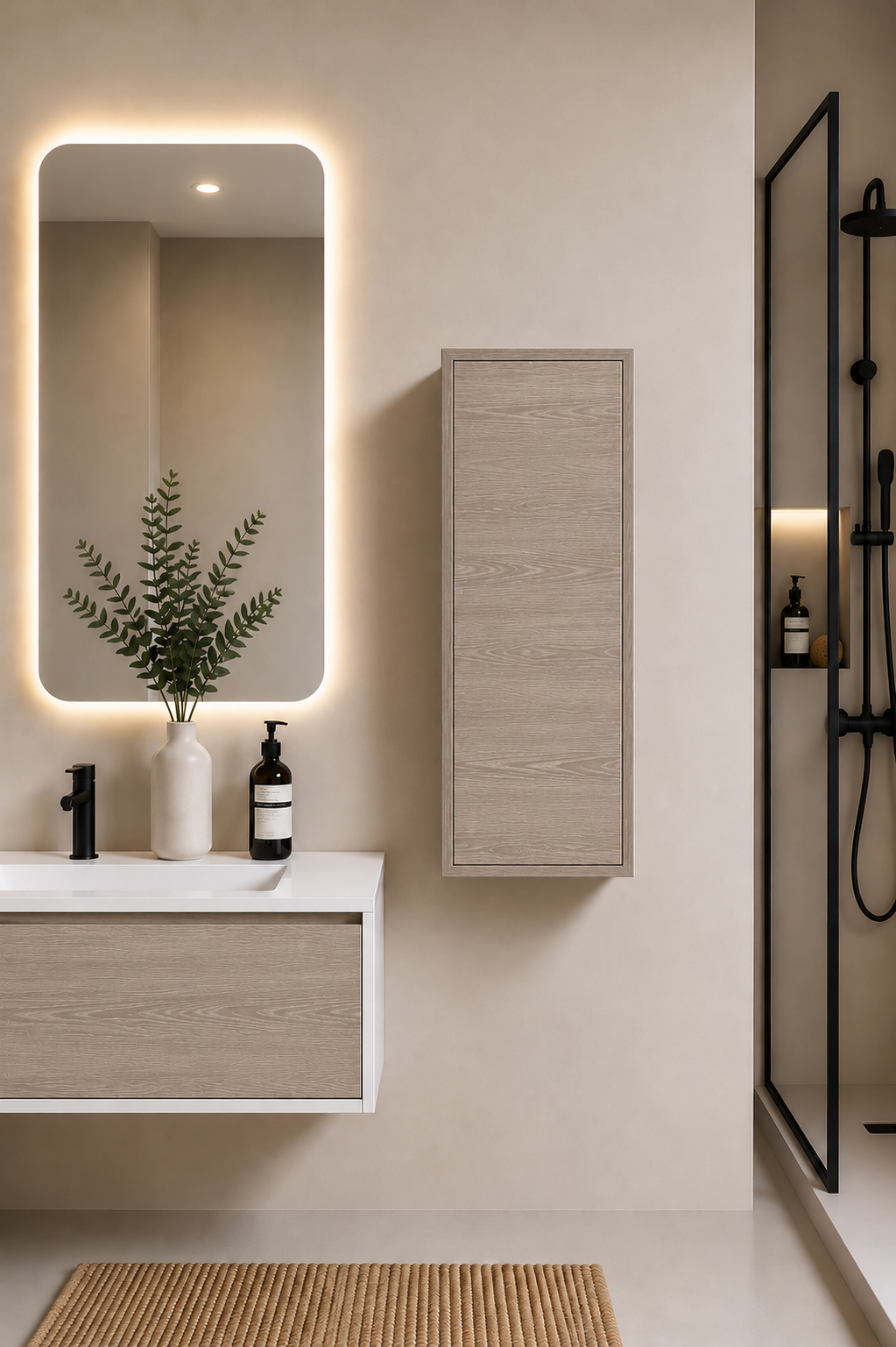 FLORENCIA bathroom tall cabinet, one door, 70x35 cm