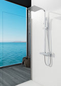 "Square" shower column with INVERTER single lever mixer