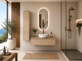 Bathroom furniture with steppe color countertop basin FORMENTERA