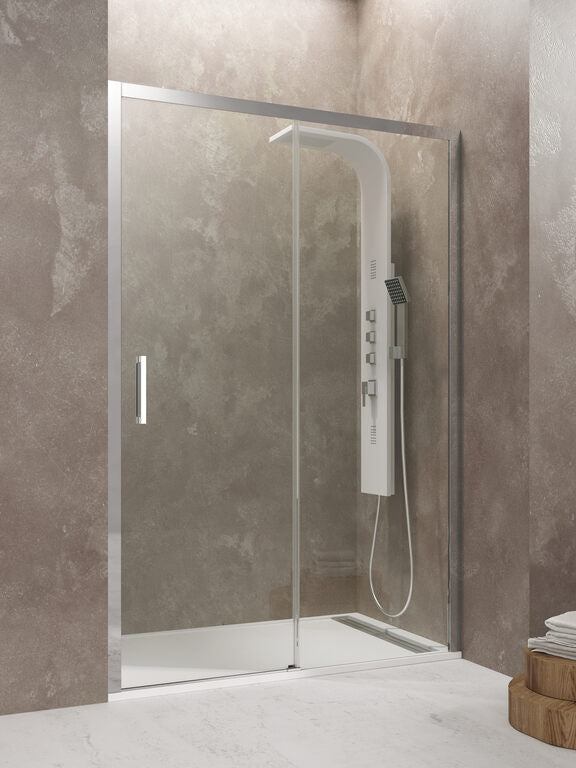 AKTUAL 1 fixed + 1 sliding front shower screen