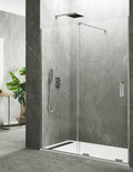KERES 1+1 front shower screen with no bottom or top profiles. 8mm glass