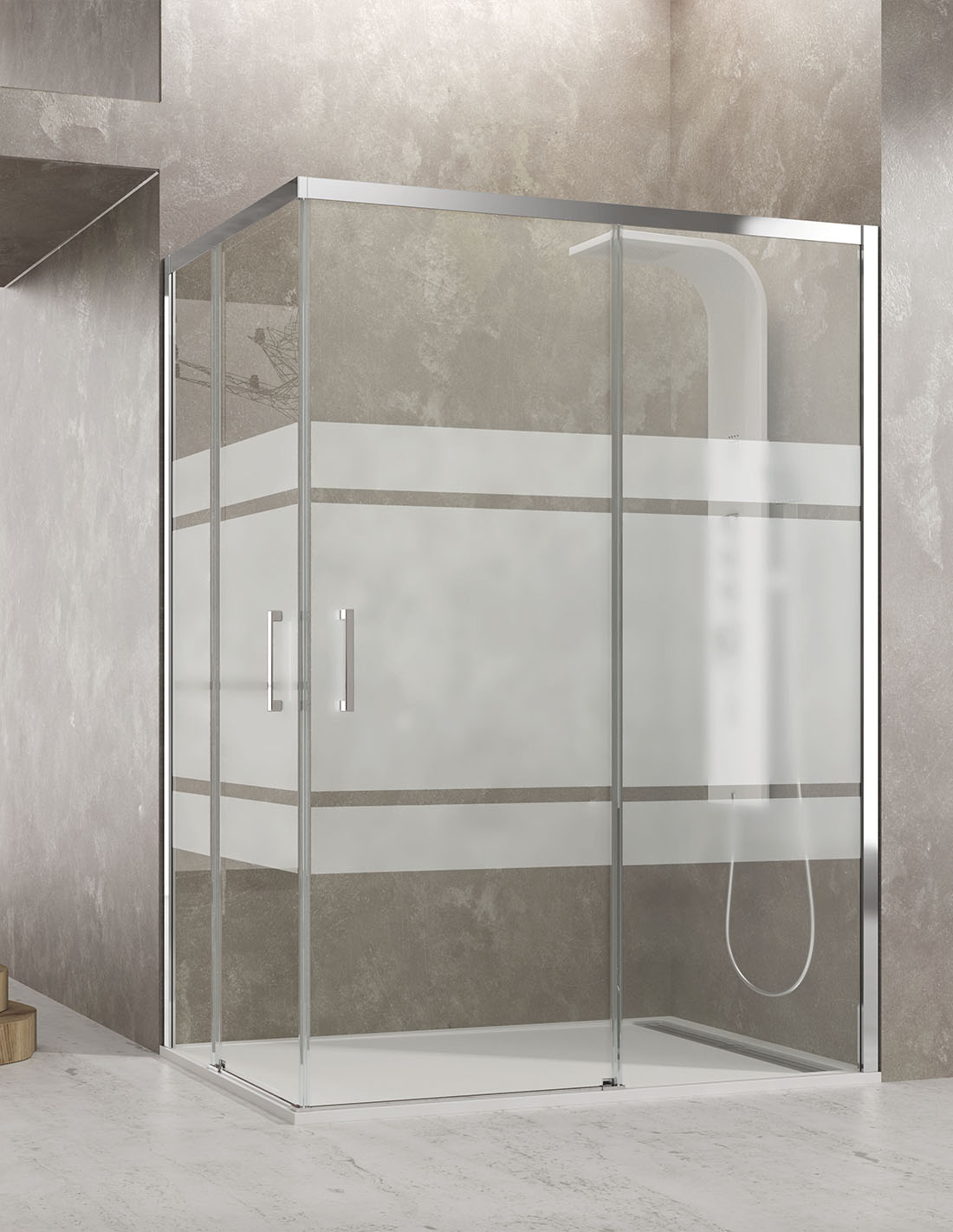 CEOS Corner Shower Screen 2+2 Without Bottom Profile 70x70 cm Clear Glass