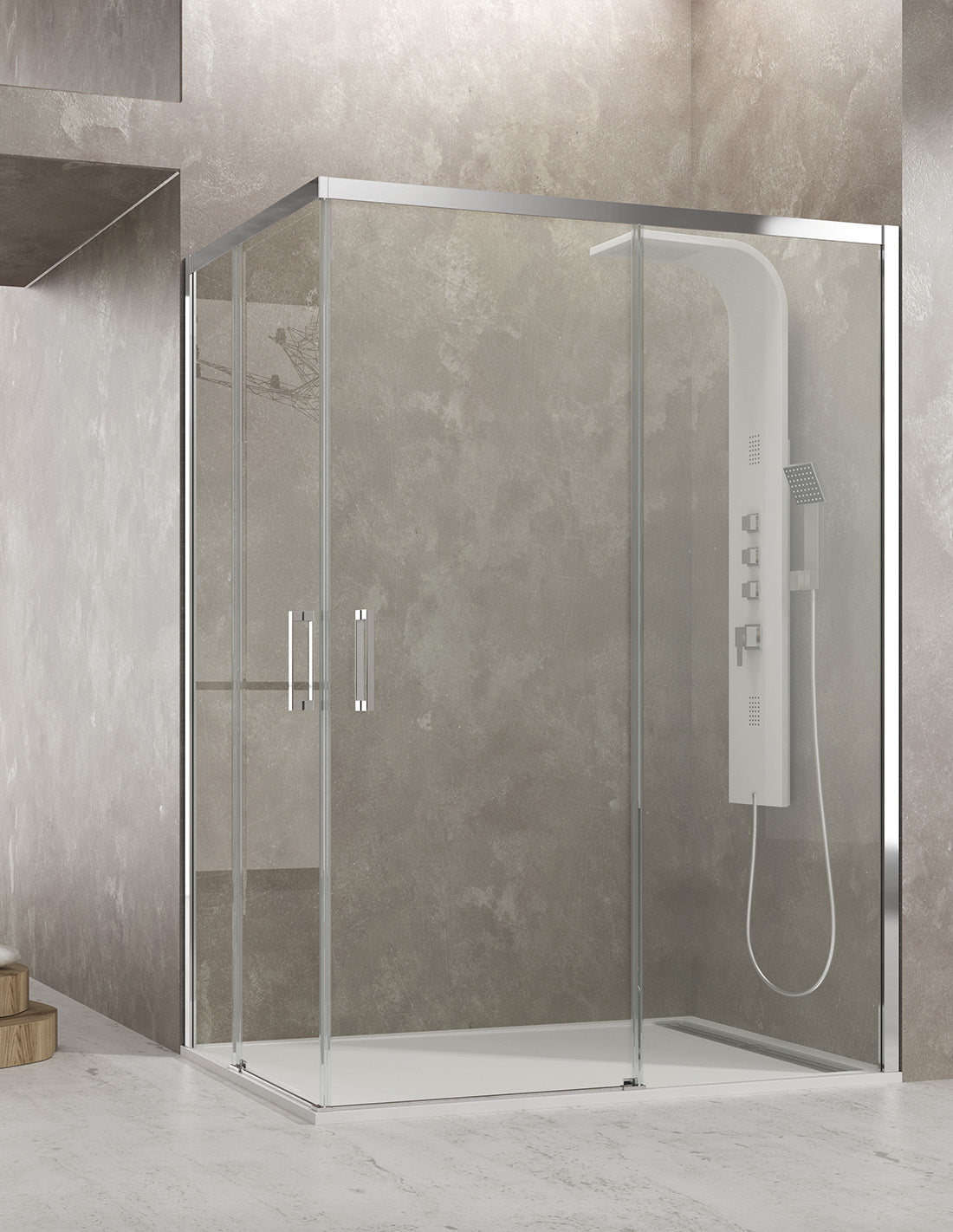 CEOS Corner Shower Screen 2+2 Without Bottom Profile 70x70 cm Clear Glass