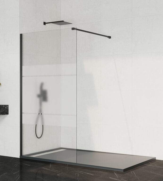 "SCREEN" WALK-IN FIJO DUCHA - Negro Frost