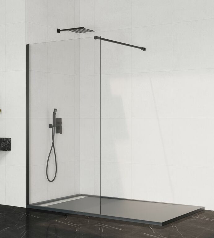 "SCREEN" WALK-IN FIJO DUCHA - Negro Transparente