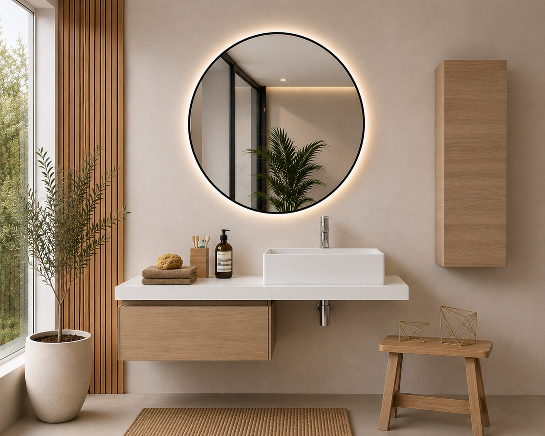 Bathroom cabinet with 60 cm steppe-colored module and 120 cm SICILIA countertop