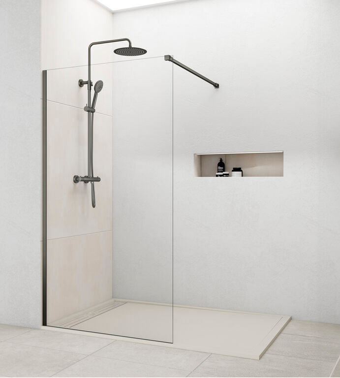 "SCREEN" WALK-IN FIJO DUCHA - Titanio Transparente