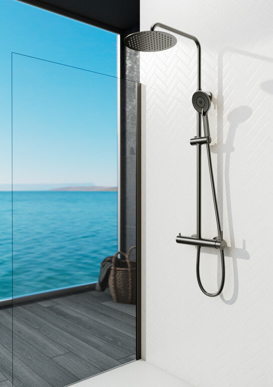 "Round" shower column w/INVERTER single lever mixer