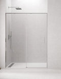 CETUS 1+1 Front Shower Screen with no bottom profile in Chrome or Black.