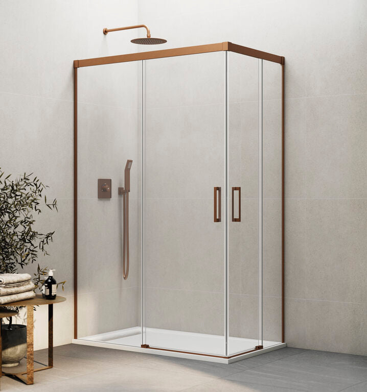 Mampara angular al vértice BASIC - Cobre Transparente