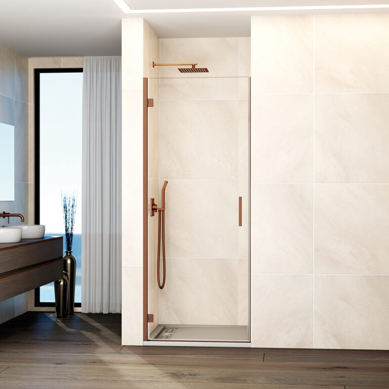 Hinged front shower screen with magnetic seal 1 door GLASS