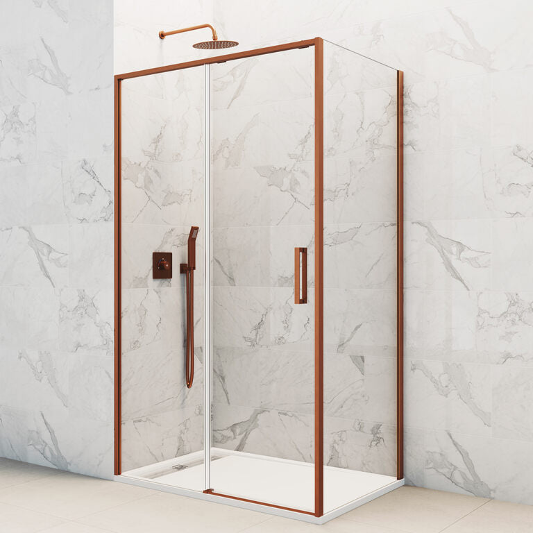 Angular shower screen with fixed side panel TWENTY