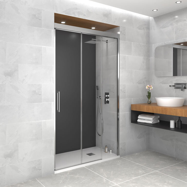 TRIO front shower screen 1 fixed panel + 2 sliding doors