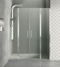 Mampra frontal fijo + 2 puertas abatibles + fijo OPEN - Cromo