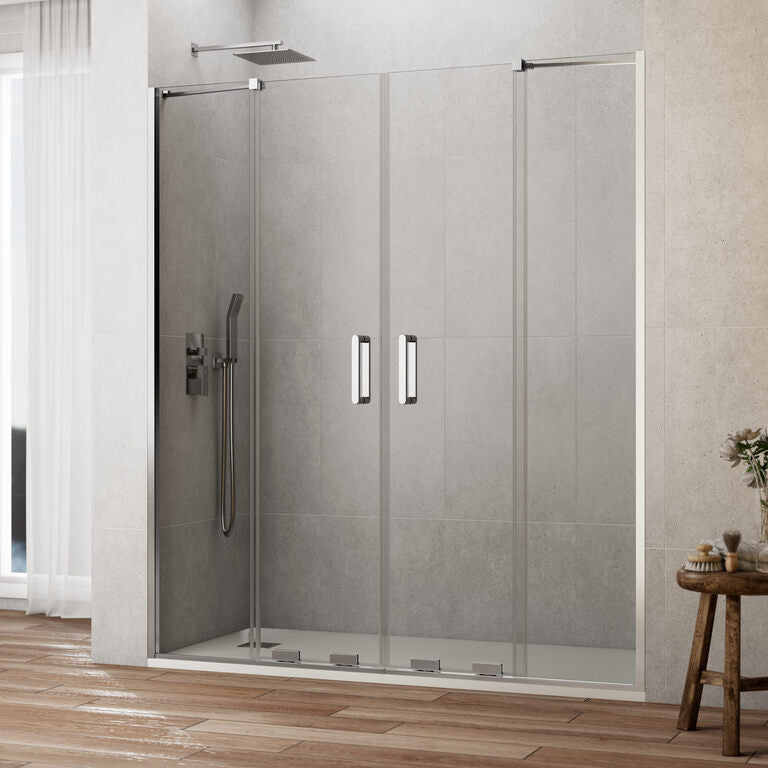 KENNA Front Shower Screen 2 Fixed + 2 Sliding Panels