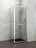 Corner shower screen with hinged door + fixed panel SPAZIO