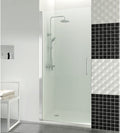 Folding front shower screen with magnetic wall closure OPEN