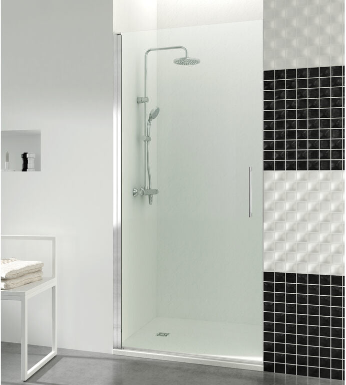 Folding front shower screen with magnetic wall closure OPEN