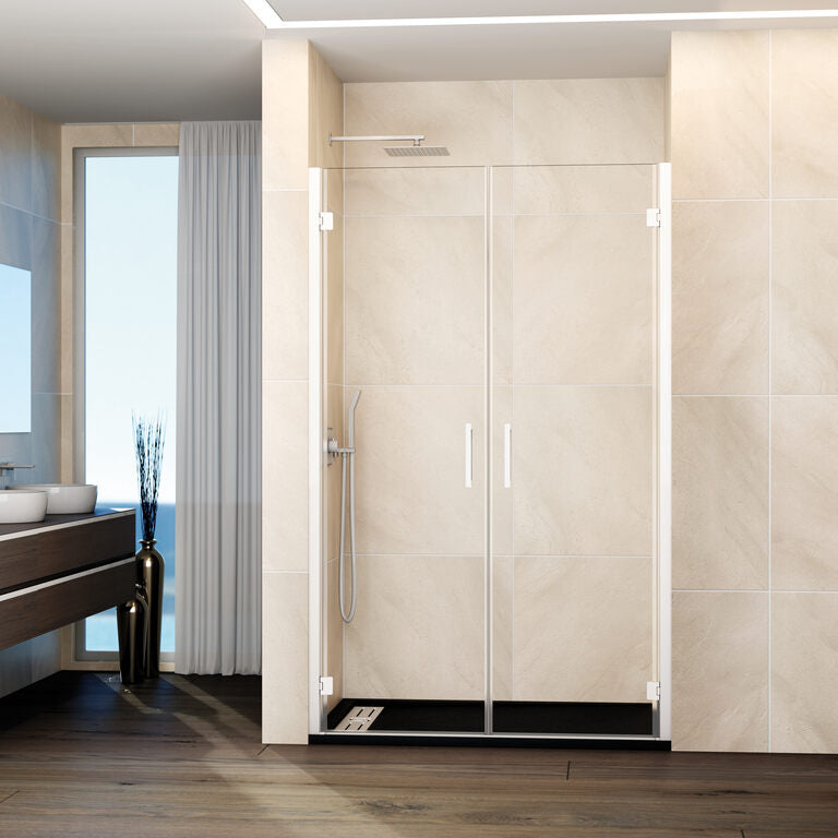 Mampara frontal abatible 2 puertas GLASS - Cromo