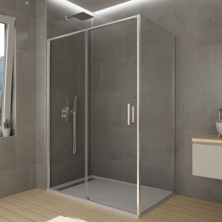 Angular shower screen with fixed side panel TWENTY