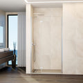 Mampara frontal abatible fijo+puerta c/cierre perfil GLASS - Cromo