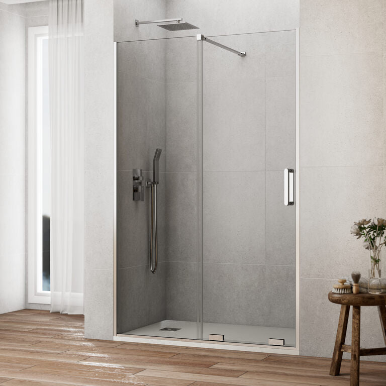 KENNA Front shower screen 1 fixed panel + 1 sliding door