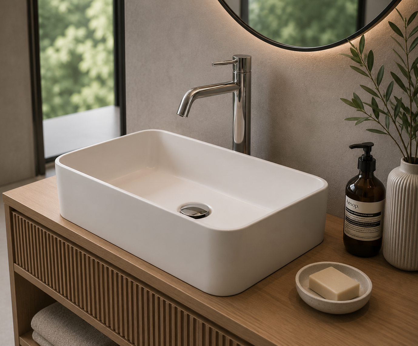 DALLAS countertop porcelain basin