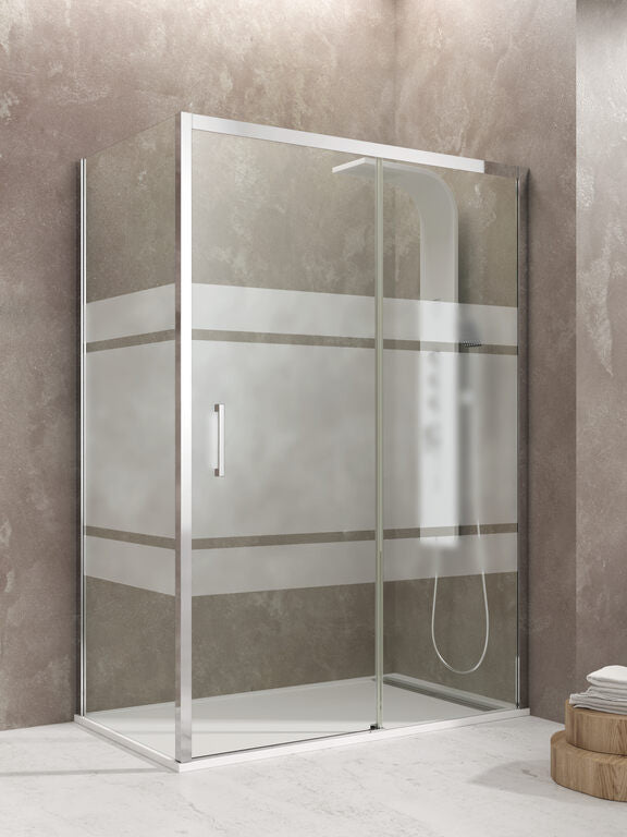 Corner shower screen with fixed side panel AKTUAL