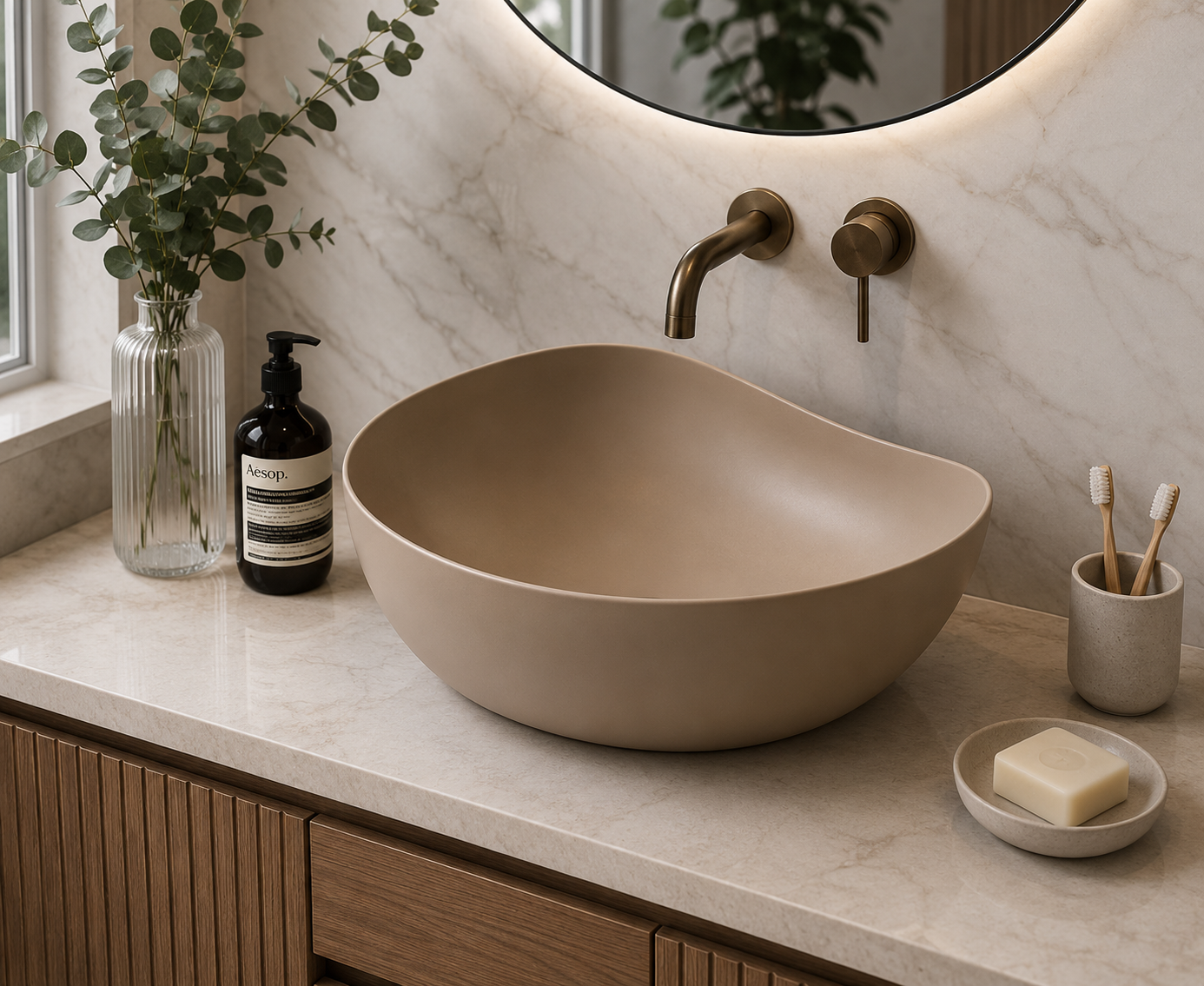 KAROL countertop porcelain washbasin