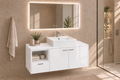 Mueble de baño NAXOS en Blanco Brillo con lavabo Libra y tiradores