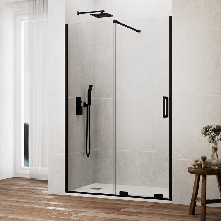 KENNA Front shower screen 1 fixed panel + 1 sliding door