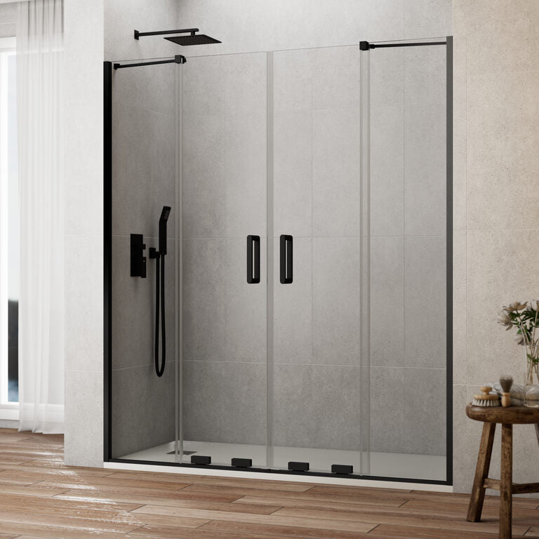 KENNA Front Shower Screen 2 Fixed + 2 Sliding Panels