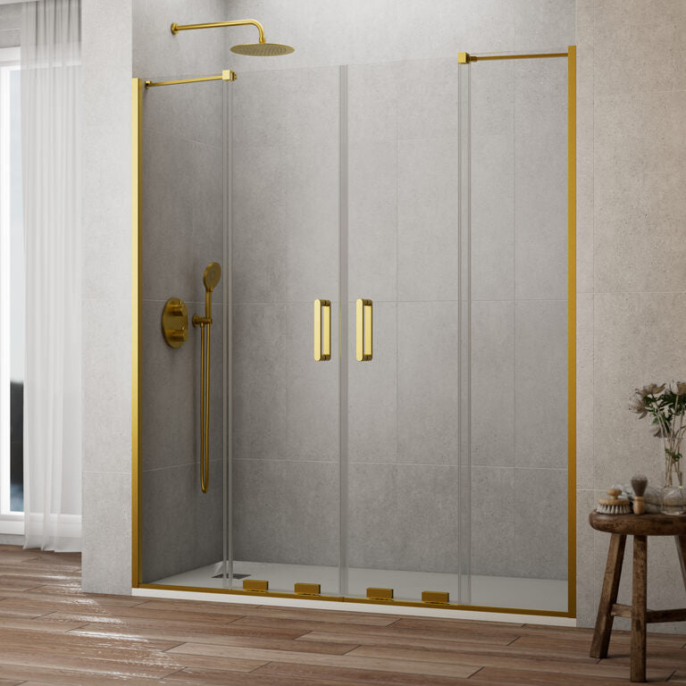 KENNA Front Shower Screen 2 Fixed + 2 Sliding Panels