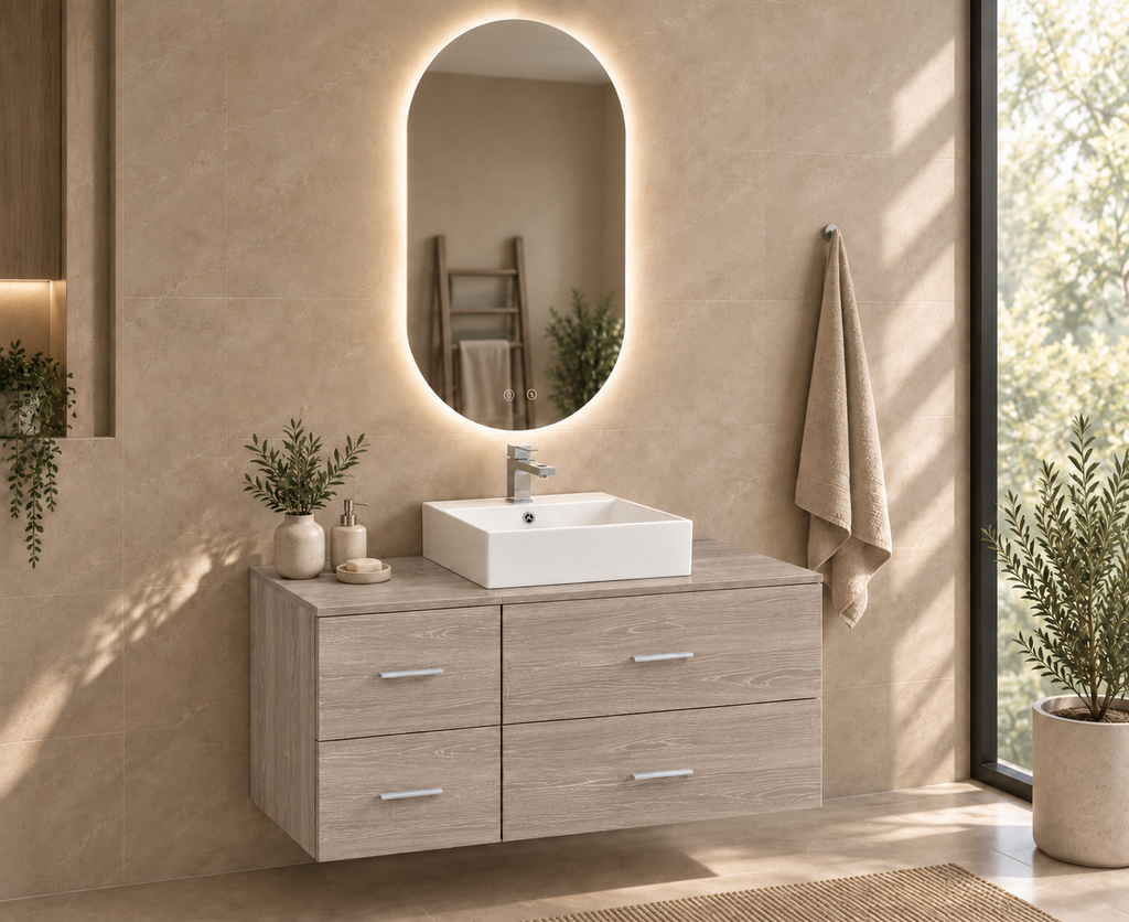 Mueble de baño PAROS en Roble Joplin con lavabo Libra