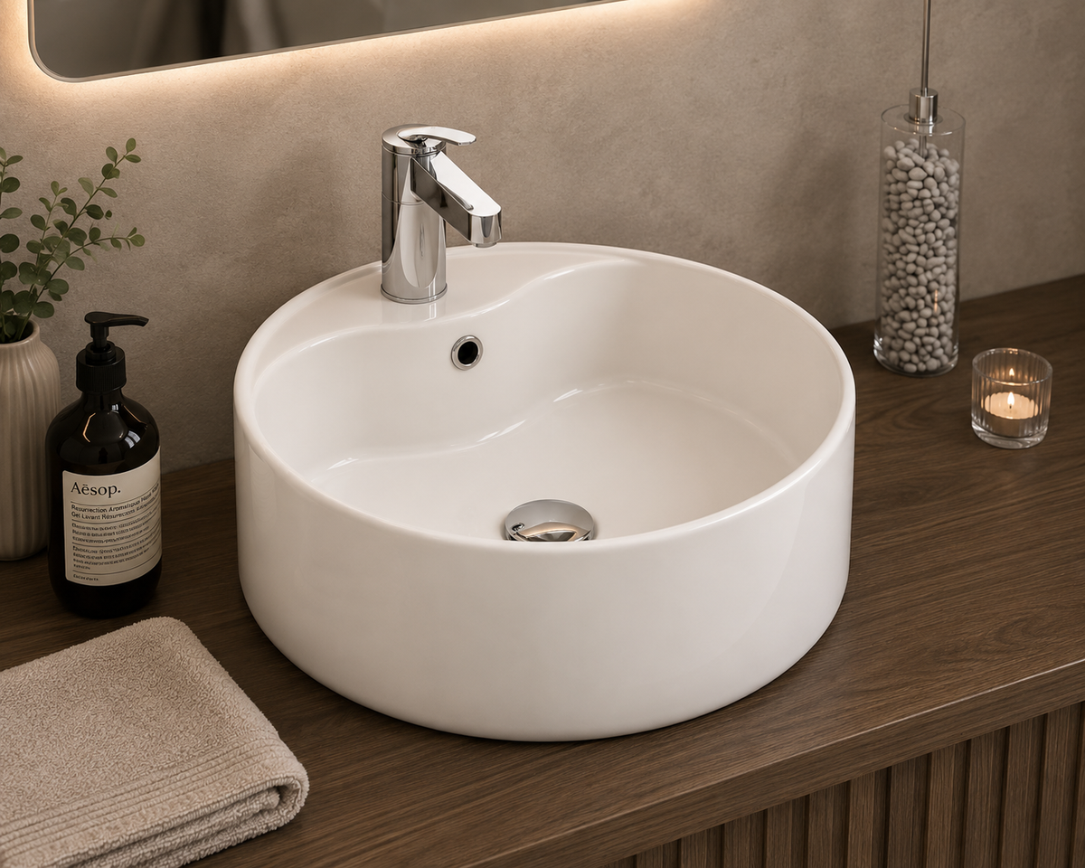 ROUND MINI countertop porcelain washbasin
