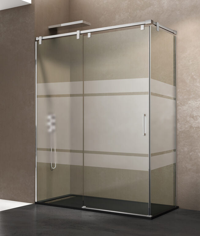 Angular shower screen with fixed side panel FUTURA