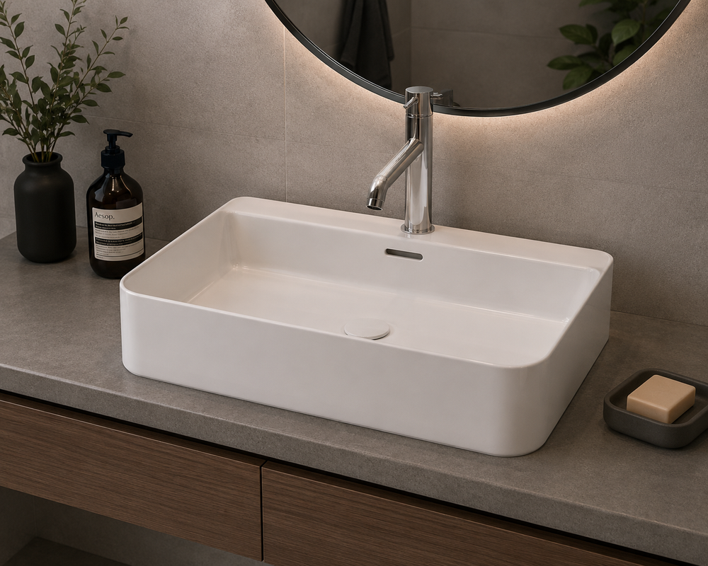 SIL countertop porcelain basin